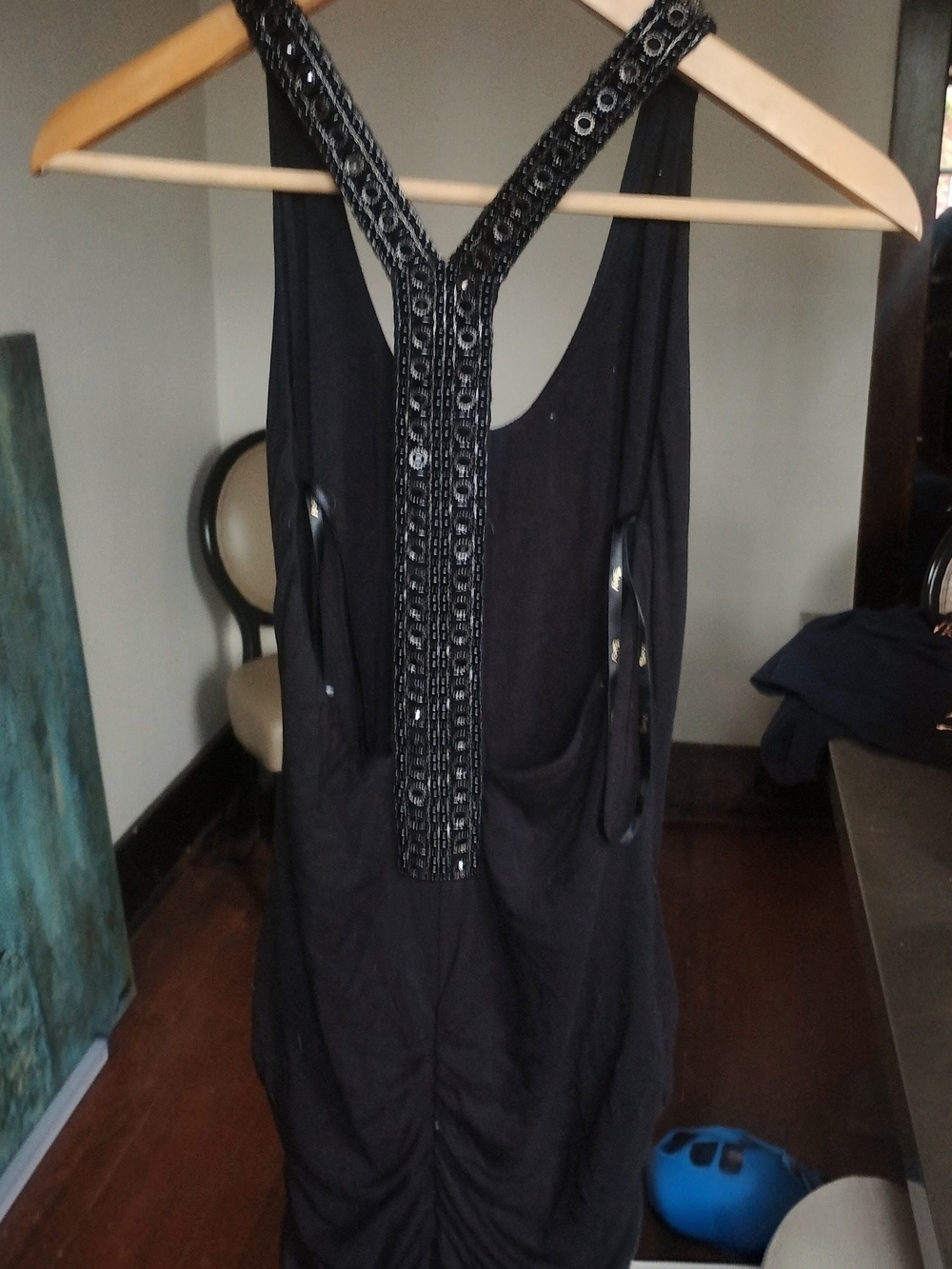 SKY Black Beaded Racerback Tank Top